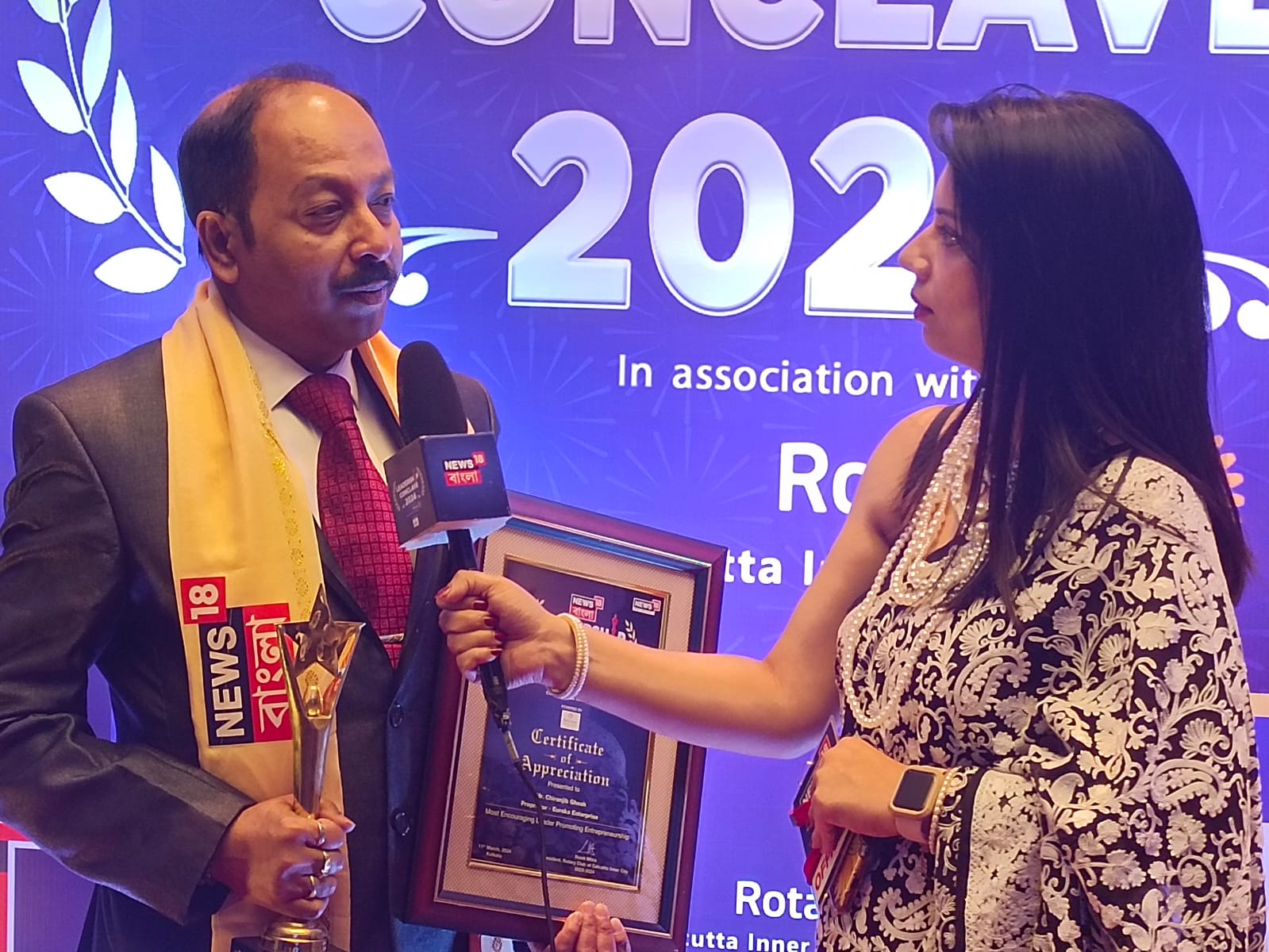Chiranjib Ghosh during an award interview